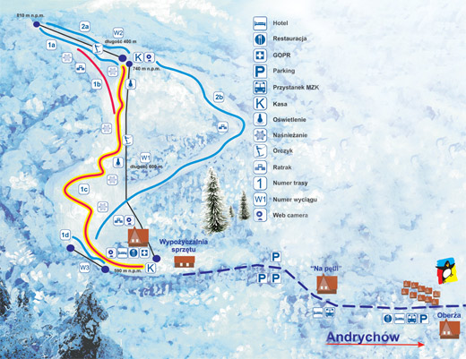 Mapa Ski-Centrum Pracica