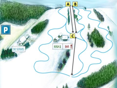 Mapa stacja narciarska Rybno