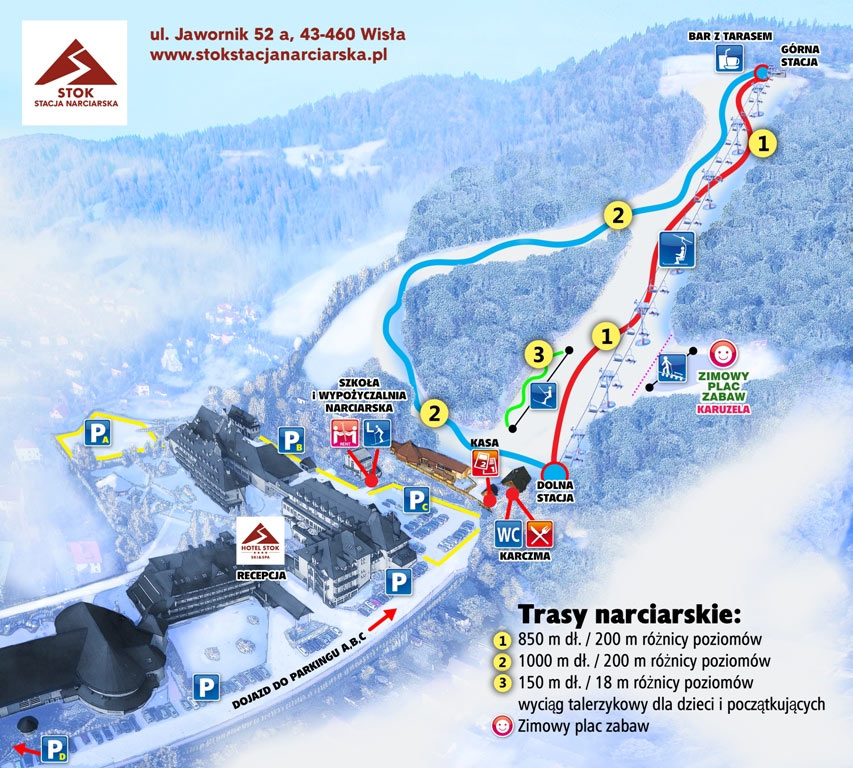 mapka stacja narciarska Stok