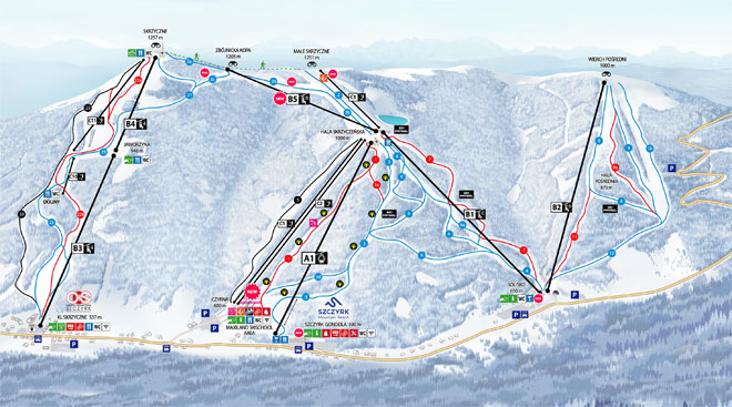 Mapa tras Szczyrk Mountain Resort