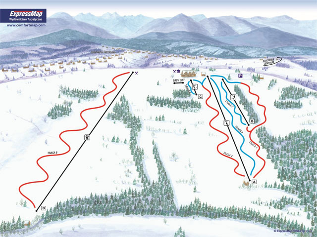 mapka tras narciarskich Rusinski