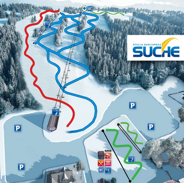 Mapa tras narciarskich Ski Suche